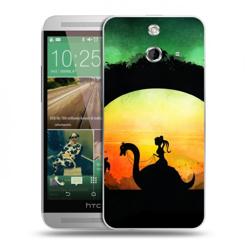 Дизайнерский пластиковый чехол для HTC One E8 Фантастические силуэты
