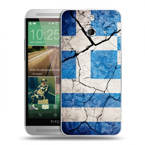 Дизайнерский пластиковый чехол для HTC One E8 Флаг Греции
