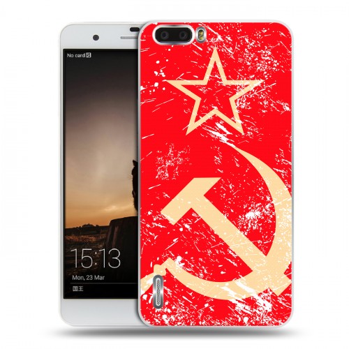 Дизайнерский пластиковый чехол для Huawei Honor 6 Plus Флаг СССР 