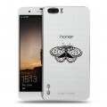 Полупрозрачный дизайнерский пластиковый чехол для Huawei Honor 6 Plus прозрачные Бабочки 
