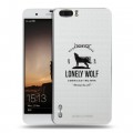 Полупрозрачный дизайнерский пластиковый чехол для Huawei Honor 6 Plus Волки