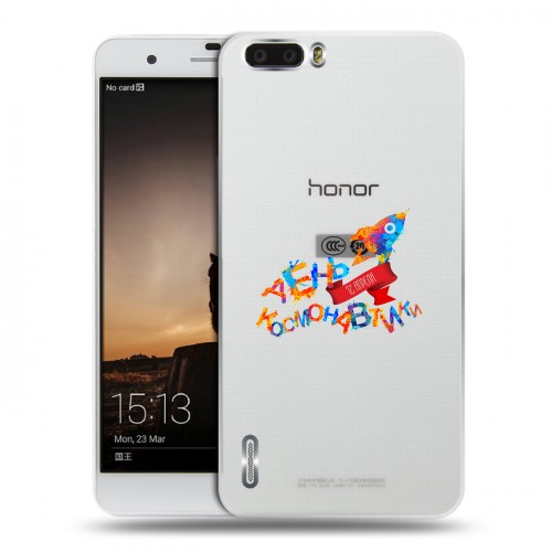 Полупрозрачный дизайнерский пластиковый чехол для Huawei Honor 6 Plus Прозрачный космос