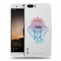 Полупрозрачный дизайнерский пластиковый чехол для Huawei Honor 6 Plus Прозрачные слоны