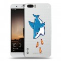 Полупрозрачный дизайнерский пластиковый чехол для Huawei Honor 6 Plus Прозрачные акулы