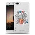 Полупрозрачный дизайнерский пластиковый чехол для Huawei Honor 6 Plus Прозрачные слоны