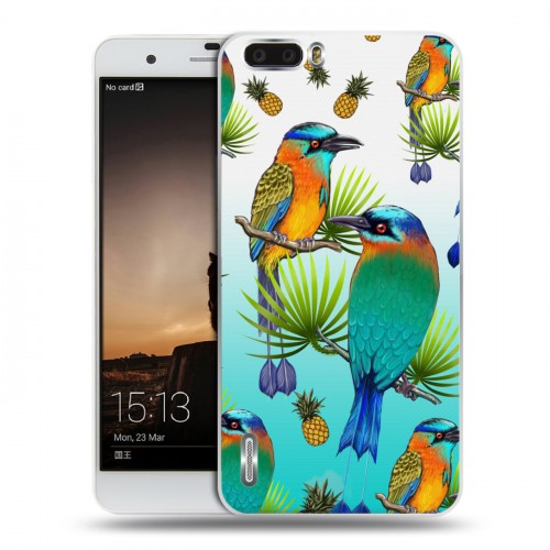 Дизайнерский силиконовый чехол для Huawei Honor 6 Plus Птицы и фрукты