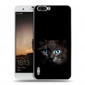 Дизайнерский силиконовый чехол для Huawei Honor 6 Plus Кот в темноте