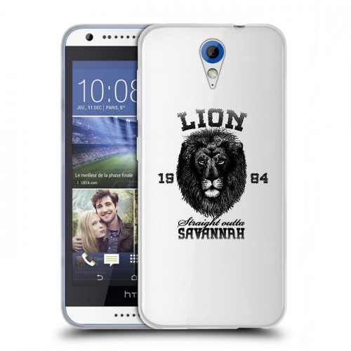 Дизайнерский пластиковый чехол для HTC Desire 620 Символика льва
