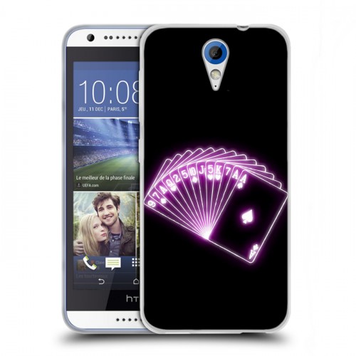 Дизайнерский пластиковый чехол для HTC Desire 620 Неоновые образы