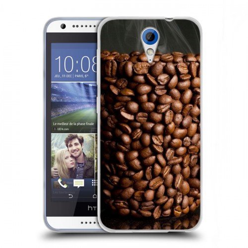 Дизайнерский пластиковый чехол для HTC Desire 620 кофе текстуры
