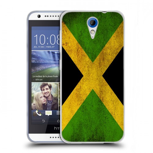 Дизайнерский пластиковый чехол для HTC Desire 620 Флаг Ямайки