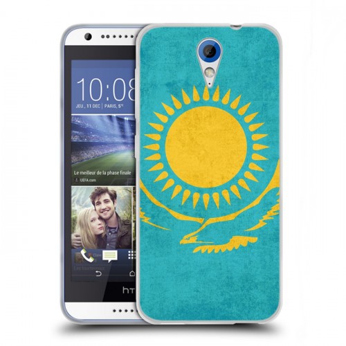 Дизайнерский пластиковый чехол для HTC Desire 620 Флаг Казахстана