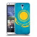 Дизайнерский пластиковый чехол для HTC Desire 620 Флаг Казахстана