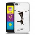 Полупрозрачный дизайнерский пластиковый чехол для Explay Rio Прозрачные кошки