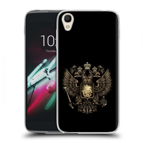 Дизайнерский пластиковый чехол для Alcatel One Touch Idol 3 (4.7) герб России золотой