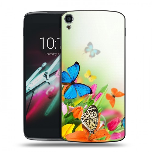 Дизайнерский пластиковый чехол для Alcatel One Touch Idol 3 (5.5) Бабочки