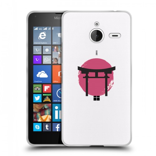Полупрозрачный дизайнерский пластиковый чехол для Microsoft Lumia 640 XL Прозрачная япония