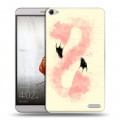 Дизайнерский пластиковый чехол для Huawei MediaPad X2 Розовые фламинго
