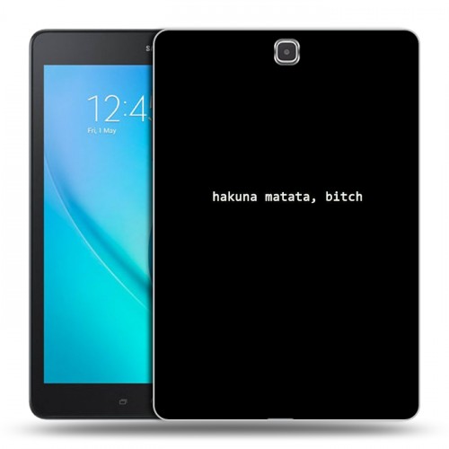 Дизайнерский силиконовый чехол для Samsung Galaxy Tab A 9.7 Черно и кратко