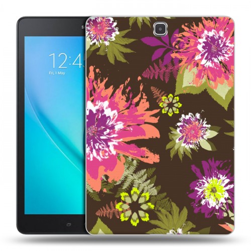Дизайнерский силиконовый чехол для Samsung Galaxy Tab A 9.7 Цветочные паттерны