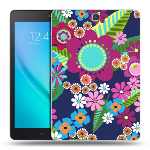 Дизайнерский силиконовый чехол для Samsung Galaxy Tab A 9.7 Цветочные паттерны