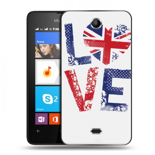 Дизайнерский силиконовый чехол для Microsoft Lumia 430 Dual SIM British love