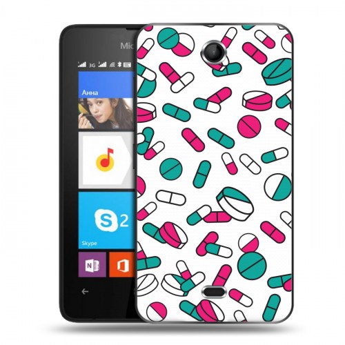 Дизайнерский силиконовый чехол для Microsoft Lumia 430 Dual SIM Разноцветные таблетки