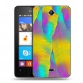 Дизайнерский силиконовый чехол для Microsoft Lumia 430 Dual SIM Контрастные перья