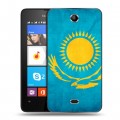 Дизайнерский силиконовый чехол для Microsoft Lumia 430 Dual SIM Флаг Казахстана