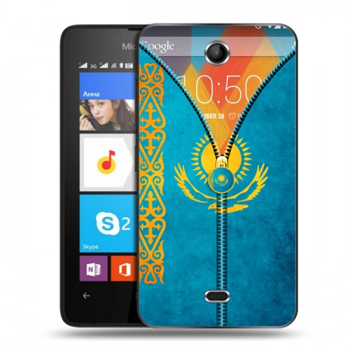 Дизайнерский силиконовый чехол для Microsoft Lumia 430 Dual SIM Флаг Казахстана