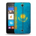 Дизайнерский силиконовый чехол для Microsoft Lumia 430 Dual SIM Флаг Казахстана