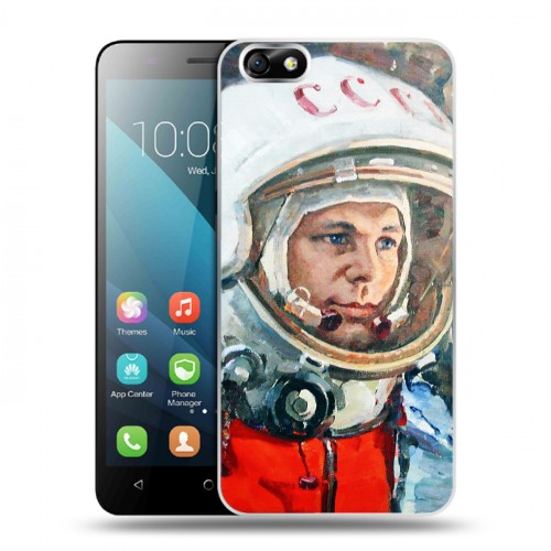 Дизайнерский пластиковый чехол для Huawei Honor 4X Юрий Гагарин