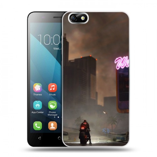 Дизайнерский пластиковый чехол для Huawei Honor 4X Cyberpunk 2077