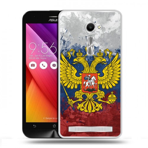 Дизайнерский пластиковый чехол для Asus Zenfone 2 5 Российский флаг и герб