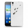 Дизайнерский пластиковый чехол для Huawei Y6 Кофе и муравьи