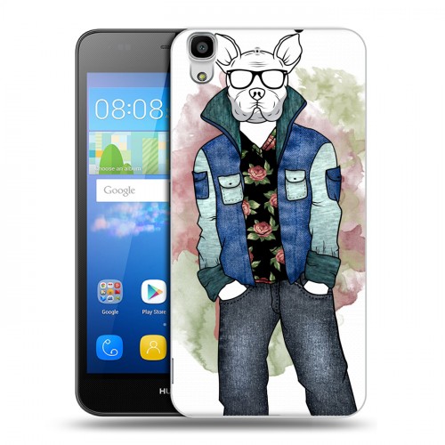 Дизайнерский пластиковый чехол для Huawei Y6 Животные стиляги