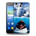 Дизайнерский пластиковый чехол для Huawei Y6 Пингвины
