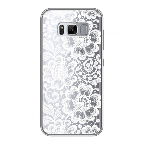 Полупрозрачный дизайнерский пластиковый чехол для Samsung Galaxy S8 Plus Прозрачные кружева