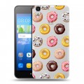 Полупрозрачный дизайнерский пластиковый чехол для Huawei Y6 Прозрачные пончики