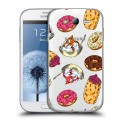 Полупрозрачный дизайнерский пластиковый чехол для Samsung Galaxy Grand Прозрачные пончики
