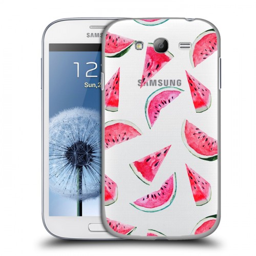 Полупрозрачный дизайнерский пластиковый чехол для Samsung Galaxy Grand Прозрачные арбузы