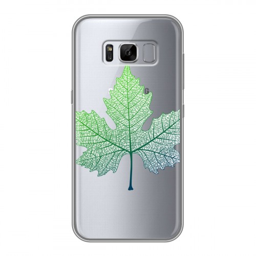 Полупрозрачный дизайнерский пластиковый чехол для Samsung Galaxy S8 Plus Прозрачные листья