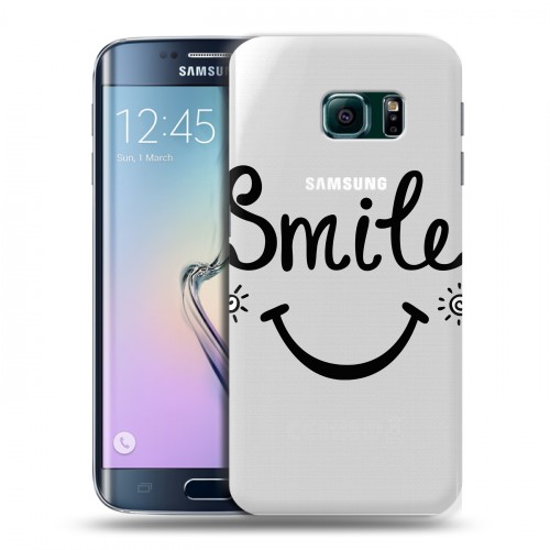 Полупрозрачный дизайнерский пластиковый чехол для Samsung Galaxy S6 Edge Главные слова
