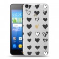 Полупрозрачный дизайнерский пластиковый чехол для Huawei Y6 Стильные сердца