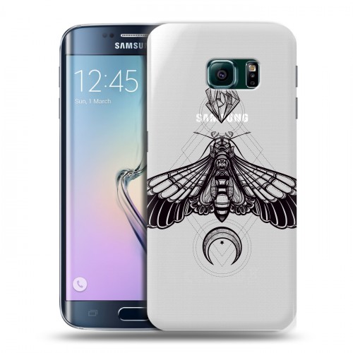 Полупрозрачный дизайнерский пластиковый чехол для Samsung Galaxy S6 Edge Мистические знаки