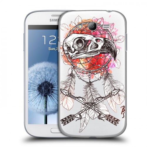 Полупрозрачный дизайнерский пластиковый чехол для Samsung Galaxy Grand Мистика символов