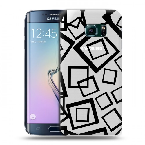 Полупрозрачный дизайнерский пластиковый чехол для Samsung Galaxy S6 Edge Геометрические паттерны 