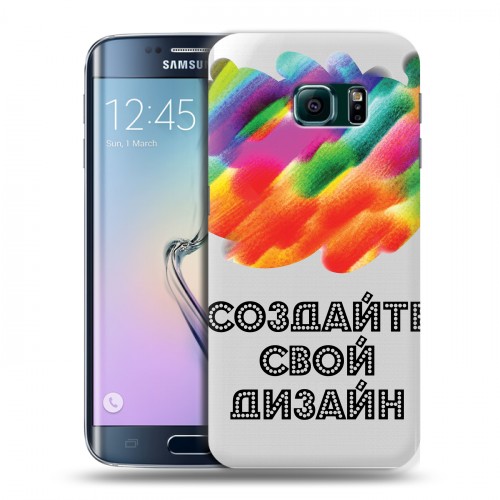 Полупрозрачный дизайнерский пластиковый чехол для Samsung Galaxy S6 Edge