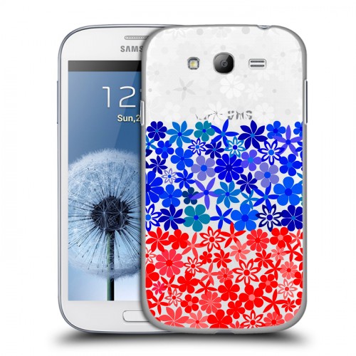 Полупрозрачный дизайнерский пластиковый чехол для Samsung Galaxy Grand Российский флаг