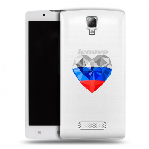 Полупрозрачный дизайнерский пластиковый чехол для Lenovo A2010 Российский флаг